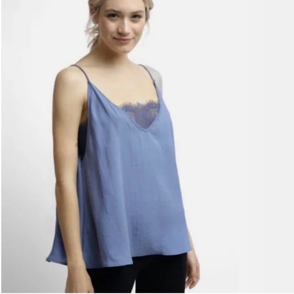 Free people intimates teal blue tank top with bralette attached - Picture 1 of 5